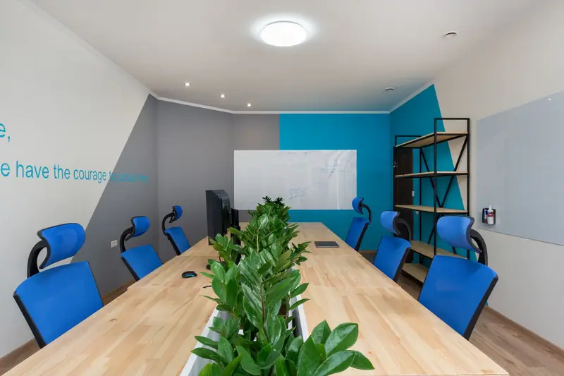 Freshly painted office meeting room