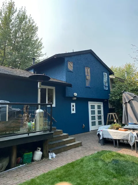 Professional exterior painters at work